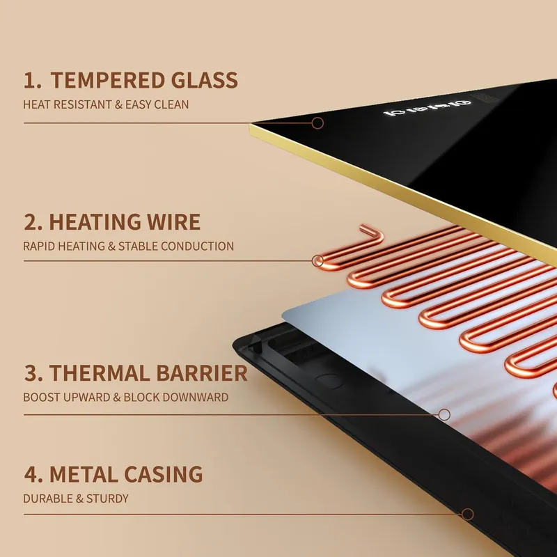 CedarAce Assemblable Stackable Electric Warming Tray with 8-Level Temperature